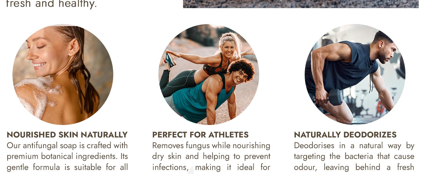 Antifungal Soap | Medicated Jock Itch Treatment, Fights Ringworm & Athlete's Foot | Soothing Tea Tree & Eucalyptus | 1% Tolnaftate for Effective Relief | Travel-Friendly with Soap Case