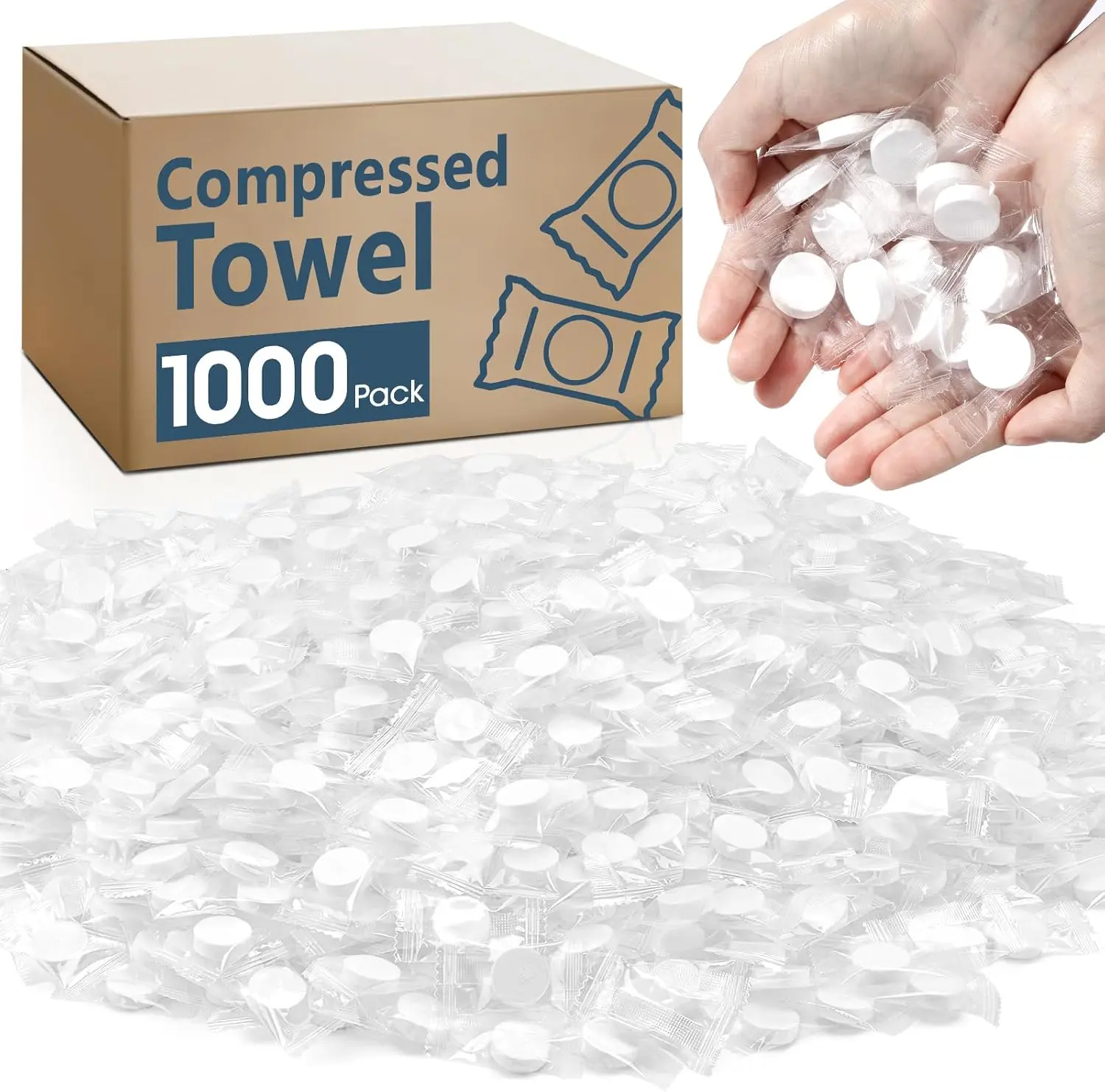 1000 count Compressed Towel, Mini Compressed Towel Tablets, Disposable Compressed  Towels, Camping Towel, Portable Bulk Compressed  Tissues for , Travel, Outdoor