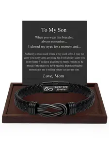 Men's Vintage Knotted Design Charm Bracelet, with Gift Card, Fashion Jewelry for Party, Daily Clothing Decor, Trendy All-match & Exquisite Jewelry for Birthday Gift, Word Bracelets