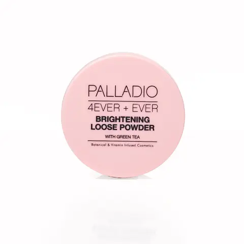 Palladio Brightening Loose Setting Powder - Vegan, Cruelty-Free Green Tea & Silica Formula, Pore-Minimizing Jarred Dusting Powder for Blush & Foundation Locking, Radiant Flawless Base for Adults' Dry Skin Brightening Cosmetics