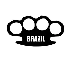 Brazil Pride Brass Knuckle Permanent Decal Sticker for Car Truck Motorcycle Laptop or Any Smooth Surface 5.5"