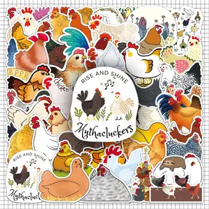 Chicken Pattern Sticker, Sticker Packs, 100pcs/set Waterproof Self Adhesive Decor Paper, Decor Sticker for Gift Greeting Card Water Bottle Laptop Phone, Ornaments