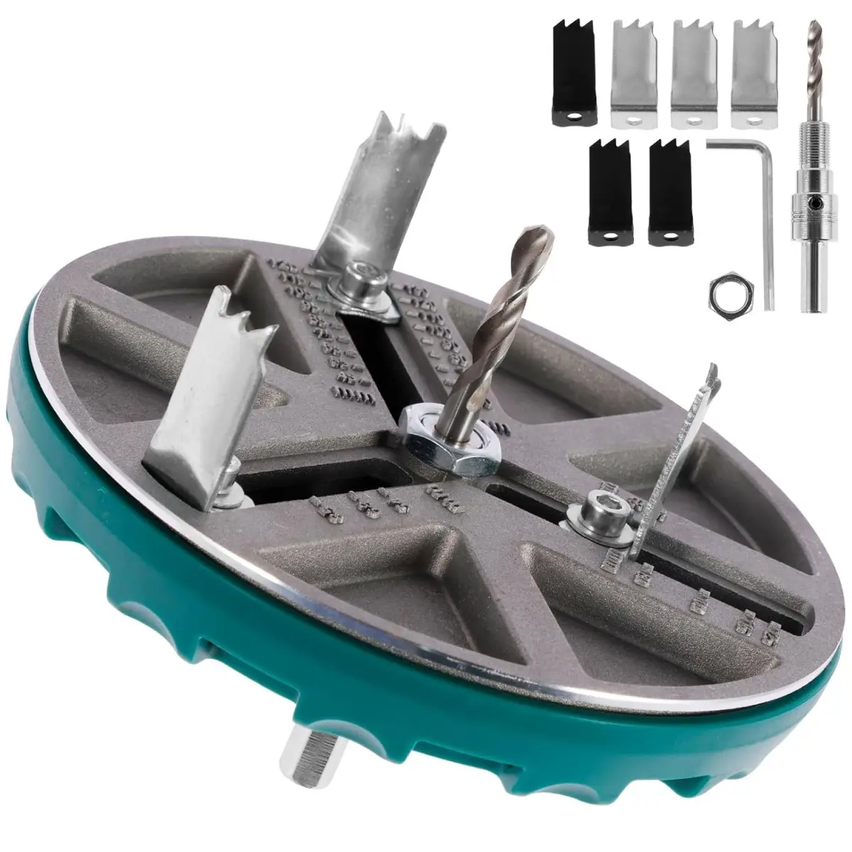 Adjustable Hole Saw, 45-130mm Diameter Zinc Alloy Hole Cutter with 3-Tooth Design for Wood Drywall Plastic, Ensures Smooth & Burr-Free Cutting
