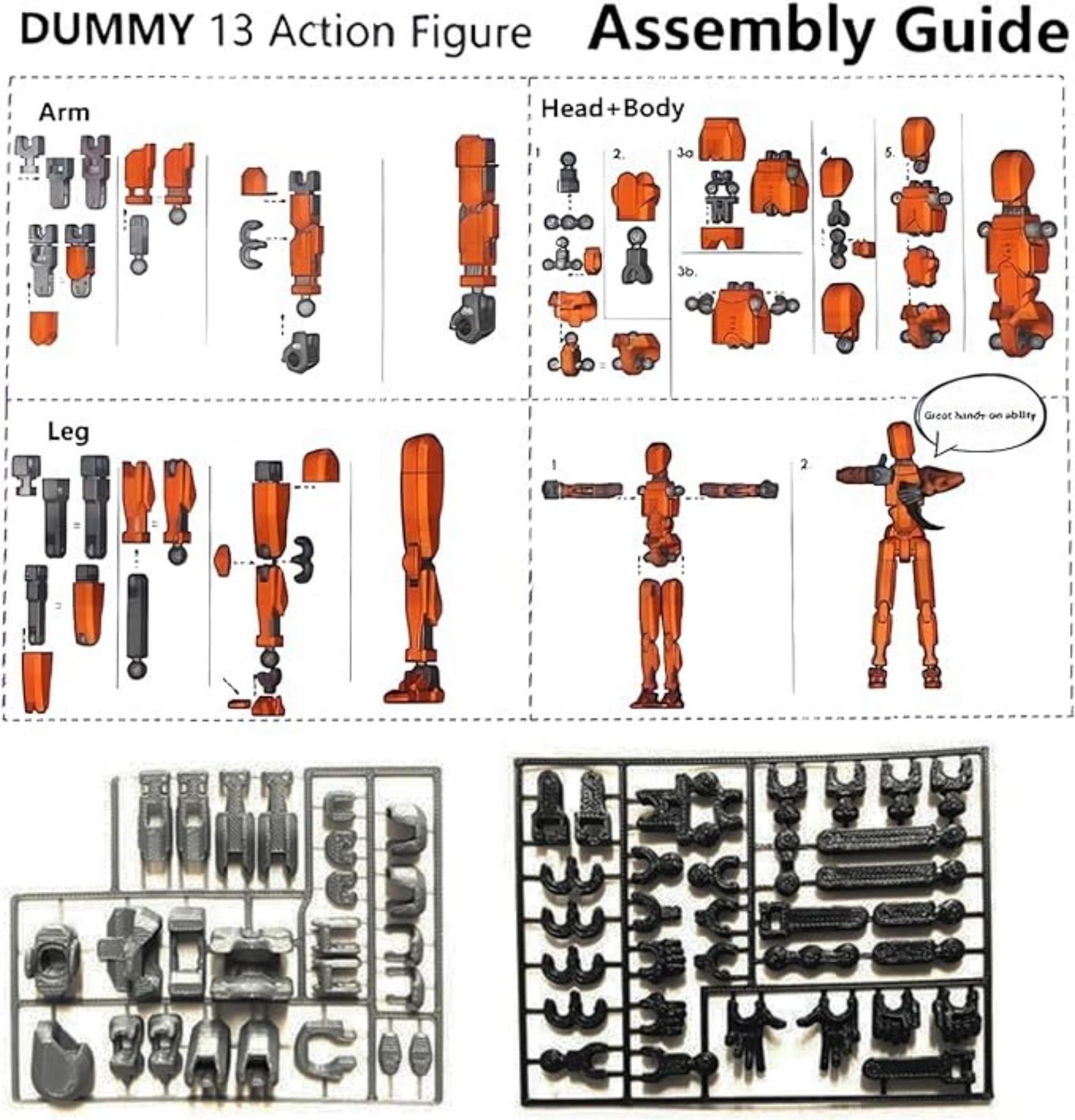 2024 Latest Style 13 Lucky Puppet Joints Can Move DIY Doll Generation Dummy Doll DIY Body Decompression Tabletop Display