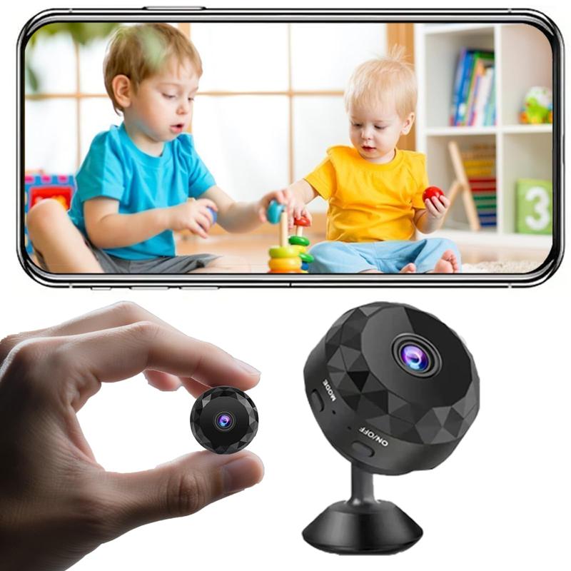 Mini WiFi Camera 1080P HD Night Vision Included Motion Detection Remote Monitoring 160° Wide Angle Micro Baby Monitor for Home Office Store Warehouse (1Pcs)