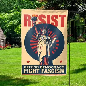 Resist Defend Democracy Garden Flag Anti Maga Outdoor Decor Patriotic Display Anti Tr^mp Fdt Flag No Kings Sign Ngrl16