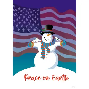 Stonehouse Collection Patriotic Red White and Blue Christmas Card – USA Themed Holiday Greeting with Envelope – 5x7 Single Card, Made in USA