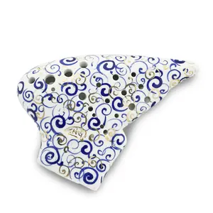 Blue and White Porcelain Quadruple Ocarina