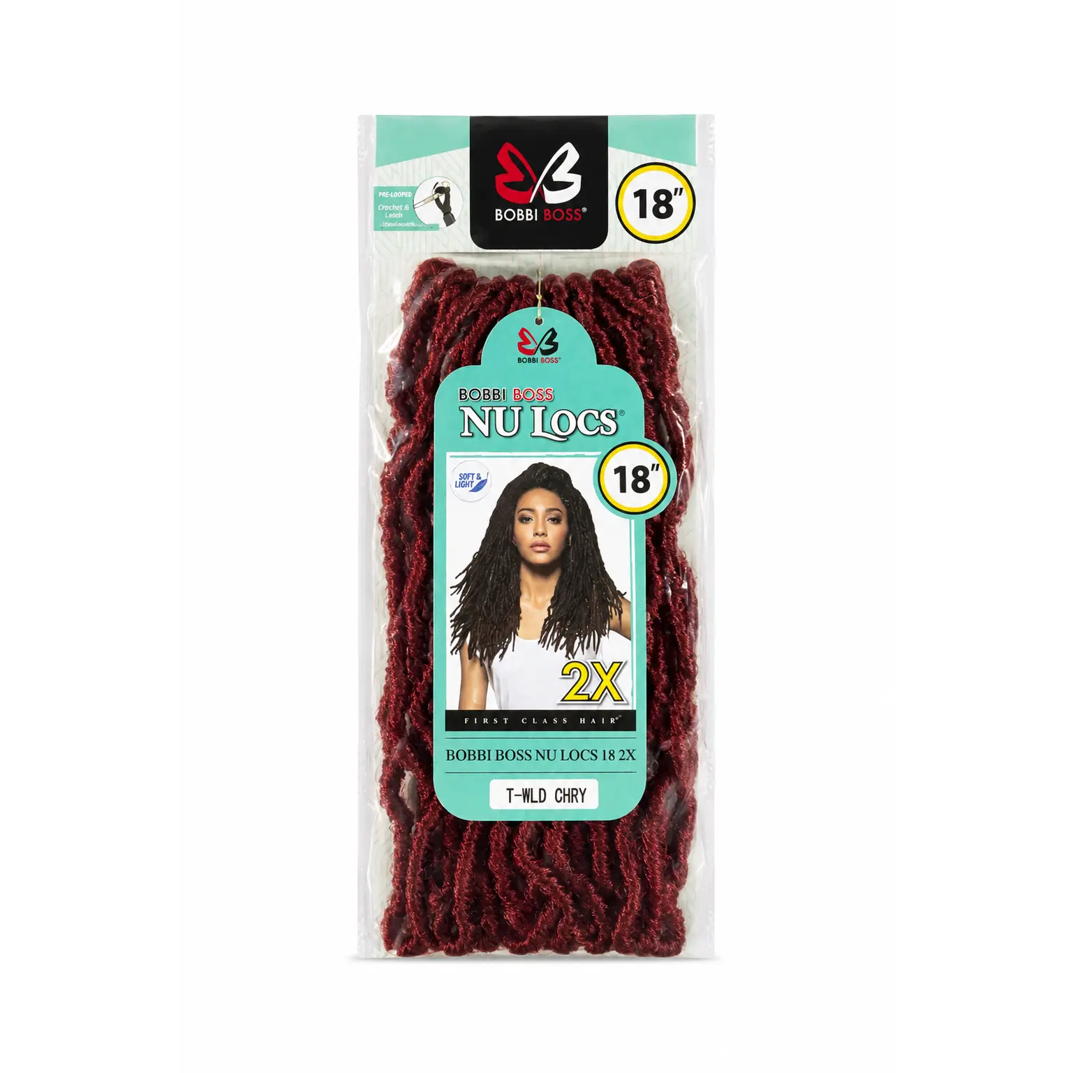 Bobbi Boss Nu Locs 18” 2X Synthetic Crochet Hair – T-WLD cherry