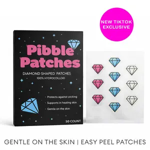 Pibble Patches 100% Hydrocolloid Diamond Shaped Sticker Mask for Skincare Protection Healing 50 Count Reliable Hydrocolloid Material Gentle on Skin