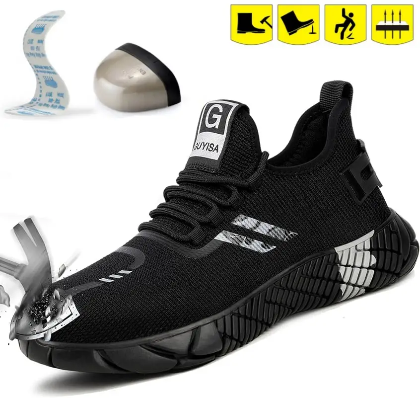 Steel Toe Shoes for Men and Women for Work,Safety Steel Toe Sneakers Lightweight Comfortable for Roofing Indestructible Steel Toe Tennis Shoes Fathers