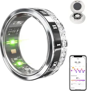 IP68 Waterproof Smart Ring - Sleep & Wellness Tracker, 24/7 Heart Rate & Skin Temp Trends, Multi-Sport Modes, Wireless Fitness Ring for iOS & Android, Gift for Her (No Subscription Required)