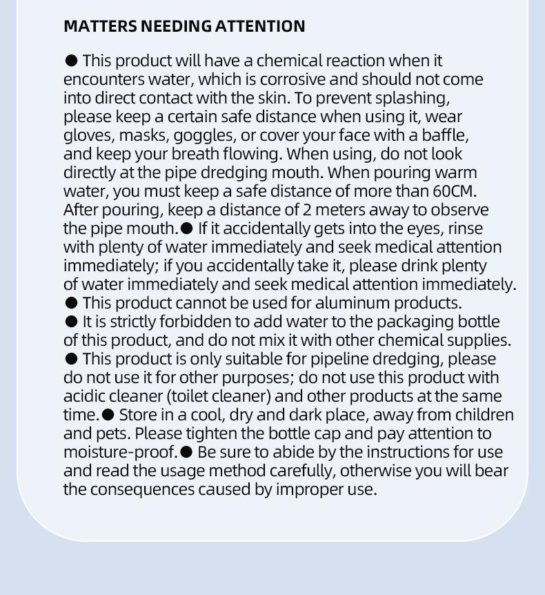 Lanwexy-Powerful Pipe Dredging Agent for Kitchen and Toilet Pipelines - Dissolves 200+ Blockages and Kills 99% of Bacteria