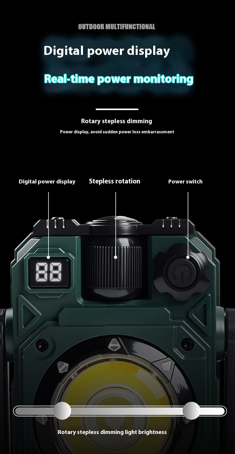 WorkLight Camping Light With Built-in Power Supply, Type-C Rechargeable, Outdoor Light, Multiple Light Sources, Dimming, Emergency Transition, Rainbow Cycle Multi-functional Flashlight.