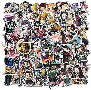100pcs Anime Stickers Decals, Waterproof Japanese Anime Stickers Pack , Cute Cartoon Stickers for Water Bottle Laptop Skateboard Guitar