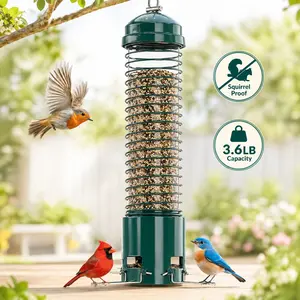 Squirrel Proof Metal Bird Feeder, Outdoor Bird Feeder, 3.6LB Large Capacity Hanging Feeder for Wild Birds, Cardinals, Finches & Blue Jays