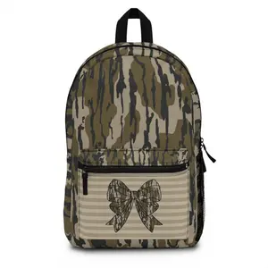 Camo Coquette Bookbag/Bottomland Camo Backpack/Trendy Camouflaged Travel bag/Country Life Hiking Bag/Camo Bow Bag/Back to School Bag