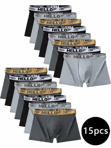 Men's Elastic Waistband Casual Shorts, Soft Boxing Briefs, Moisture-Wicking Underwear, Slim-Fitting Boxers/trunks, All Seasons