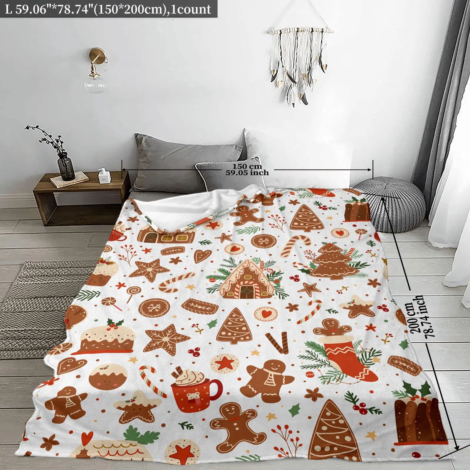 Cozy Christmas Fleece Blanket - Soft & Versatile for Couch Bed Travel - Perfect Holiday Gift