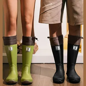 Stylish Womens Foldable Rain Boots-Outdoor Water Shoes for Women- Camping Footwear-Elastic Cuff Boots Fishing-Versatile Kitchen Garden