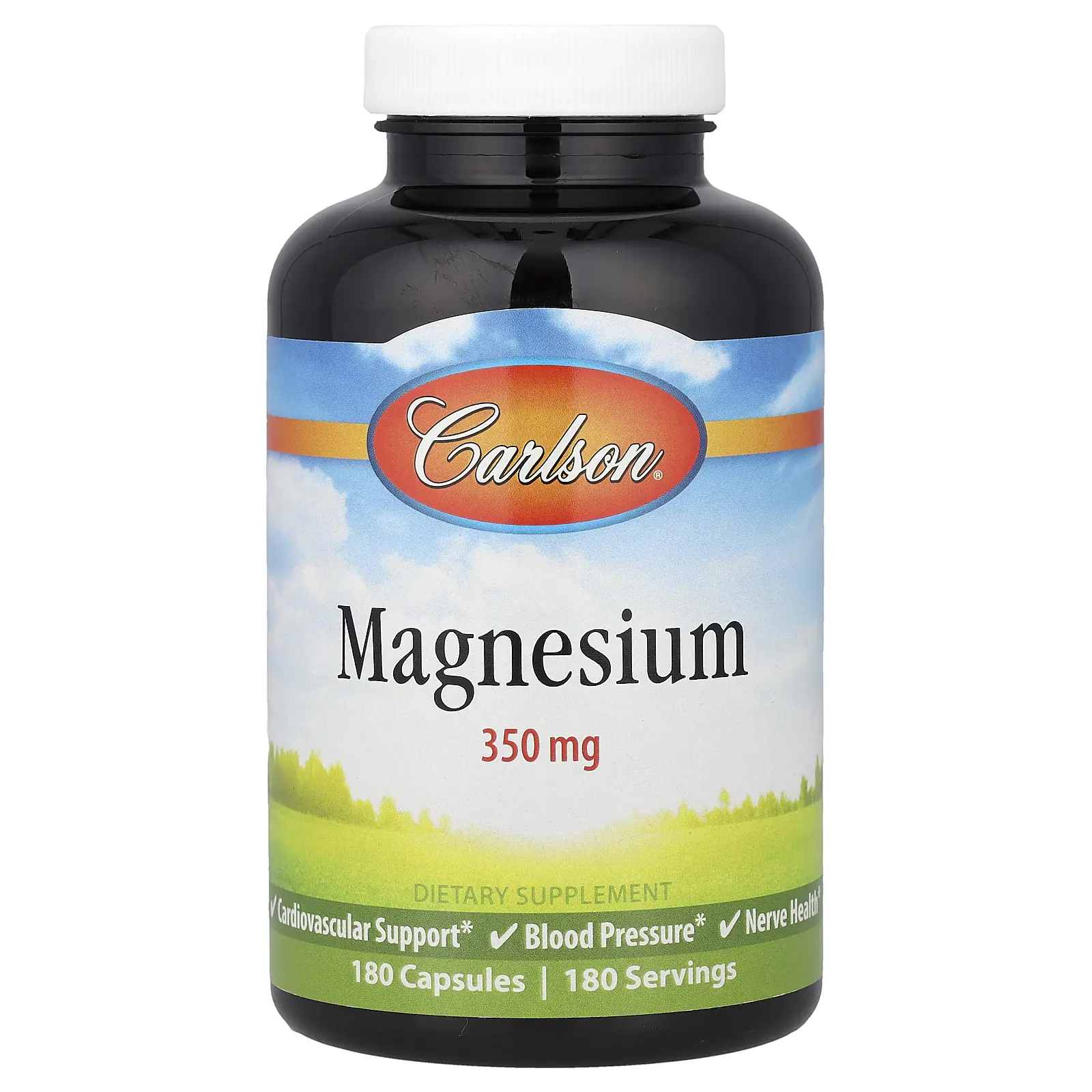Carlson Magnesium, 350 mg, 180 Capsules