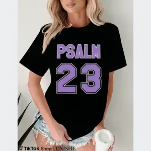 Premium Cotton Psalm 23 Oversized Tee – Women’s Casual Shirt with Vibrant Green Print