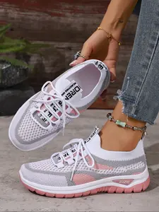 Spring New Women's Casual Sports Shoes, Large Size Lightweight Soft Sole, Outdoor Comfort Anti-Slip Walking Shoes, Low Top Lace-Up Sneakers, Lightweight Athletic Sneakers, Lightweight Running Sneakers