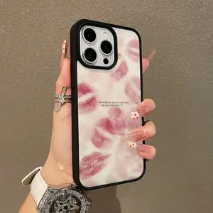 Adorable Magnetic Case for iPhone11/12/13/14/15/16/17/promax Romantic Lips Art MagSafe Compatible, Lightweight, Anti-Fall | Girly & Chic Style