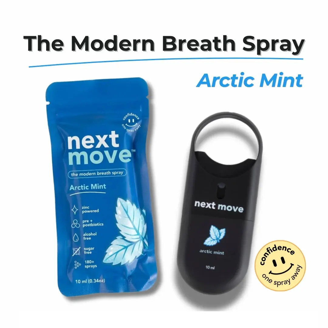 Next Move Arctic Mint Breath Spray 10mL | Zinc Oral Spray for Fresh Breath | Alcohol-Free | Sugar-Free | Pre + Postbiotic Formula ( 5 flavors )