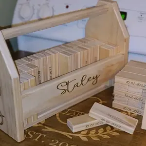 table top tumbling towers wedding guest book