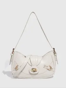 Y2K Retro Style Crossbody Classic Flap Shoulder Bag, Two Straps Colorblock Design, Trendy Women's Handbag for Girls, Students, Office Newcomers, Commute, School