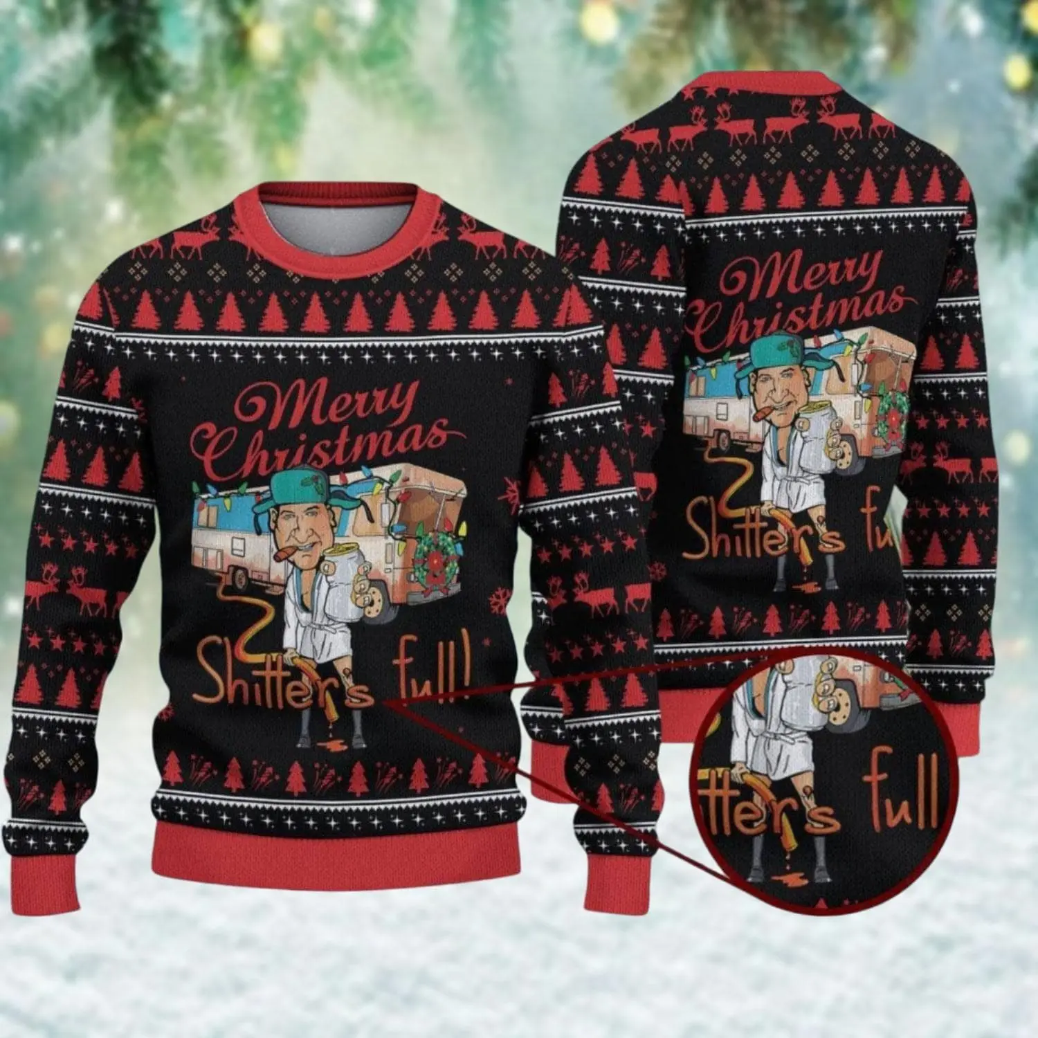 Christmas Vacation Shitters Full Ugly Sweater, Merry Christmas Ugly Sweatshirt, Shitters Full Holiday Sweater, Funny Christmas Gift