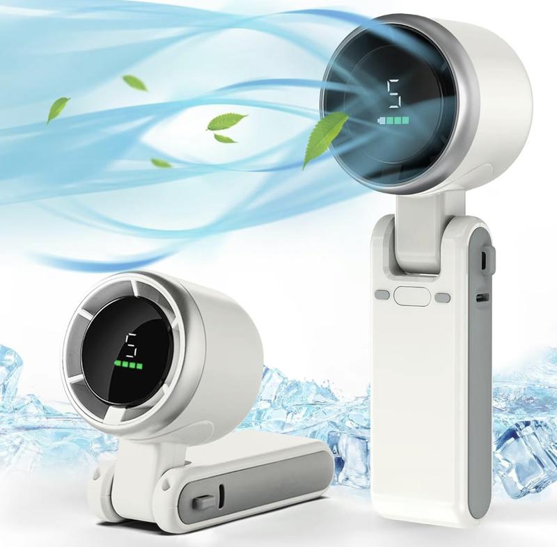 Portable Handheld Turbo Fan, 5 Gear Wind,4000mAh Battery Operated, Up to 10 Working Hours, 3 IN 1 Hand Fan Rechargeable with Air Turbo Tech Cooling Fan for Outdoor Activities, Travel, Working, Summer Selected Products