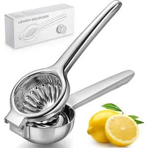 Lemon Squeezer,  Lemon Juicer Stainless Steel Lime Squeezer Heavy Duty with Large Metal Lemon Juicer Squeezer Bowl for Seedless Juicing, Non-Slip Grip Design Lemon Squeezer Manual