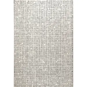 Oliver Checkered Ivory Patterned 2-Toned Area Rug, Patterned Area Rugs, Two-Toned Area Rugs