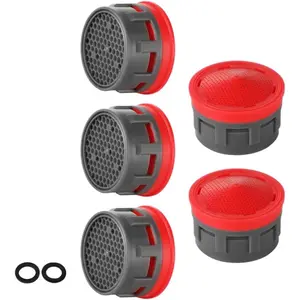 Faucet Aerator, 2.2 GPM Flow Retrictor Insert Faucet Aerators Replacement Parts Bathroom 5 Pack, Standard Size, FAN22-P5