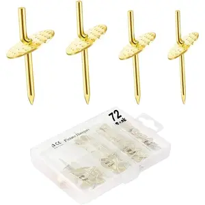 72 count Picture Hangers with 10-60lbs, 4 Different Size Picture Hangers, Iron Alloy  Hooks, Plaster Picture  Kit  Wooden/Drywall  Hardware for Clock, Mirror,
