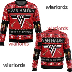 80s Rock Band Christmas Ugly Sweater, Rock Lover Christmas Knitted Ugly Sweater Hoodie