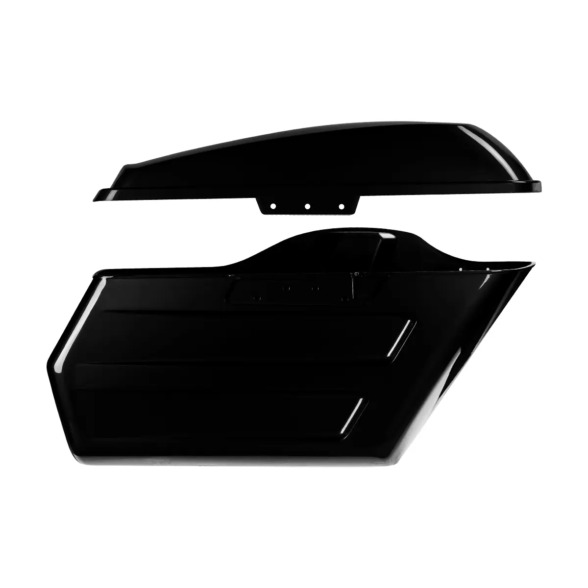 Vivid Black Chopped Hardline Saddlebags for Harley® Touring '14-'25