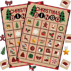 Crafts, Christmas Bingo Cards, Winter Holiday Activities for Family Large Group Classes, Christmas Party Supplies