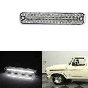 2PCS Clear White LED Front Side Marker Lights For Ford F TRUCK BRONCO ECONOLINE Replace OEM D3TZ15A201A, FO2550101