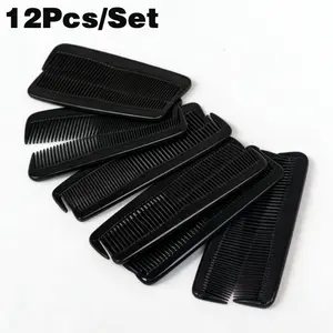 12 Pcs/Set Black Hair Comb,Portable Plastic Comb,Mini Size,Portable,Anti-static,Durable Plastic,Texture Comb,Combs,Travel,On-the-go Hair Tool,Cute Travel Comb,Bulk Hair Combs for Gifts,For Women Men Kids,Tiktokmademebuyit