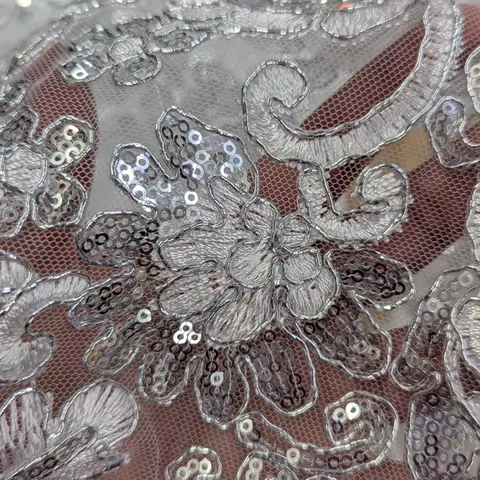 All Over Flower Lace Fabric with Sequins