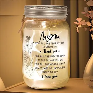 Mothers Day Gifts for Mom from Daughter Son, Mason Jar Night Lights, Birthday Gifts for Mom, Home Decorations Night,Personalized Mom Gift,Unique Gifts for Women,Decorative Night Light,Unique gift for mom,warm led light,Cute Bedside Lamp,Glass Jar Light