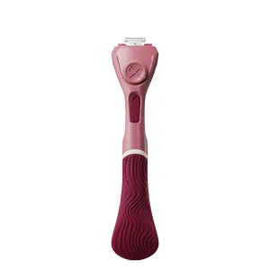 Dollar Shave Club Women's Wavy Grip Razor Handle - Ergonomic No-Slip Razor Handle for Easy Body Shaving, Fits 4 & 6 Blade Refills