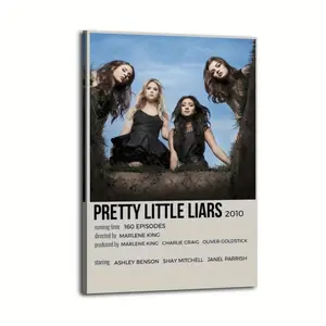 1pc Pretty Little Liars TV Show Poster - Canvas Wall Art Print Featuring Characters, Wrap-Around Framed Poster for Living Room, Bedroom, Office - TV Series Decoration for Fans, Indoor Decoration, Modern Aesthetic, Highquality Print