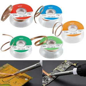 Solder Wicks 5ft Length 280 ℃ Melting Point Desoldering Wicks No-Clean Solder Braided Wicks Solder Removal Tool for Disassemble Electrical Components Welding Switch