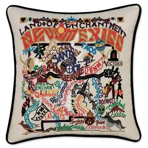 New Mexico Hand-Embroidered Pillow