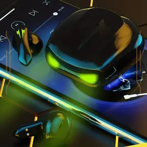 Wireless Earbuds with High-Quality Noise Cancellation, Long Battery Life, Excellent Sound Quality, RGB Gaming Mode Light, Wireless Headset, Noise Cancelling Headphones, Bluetooth