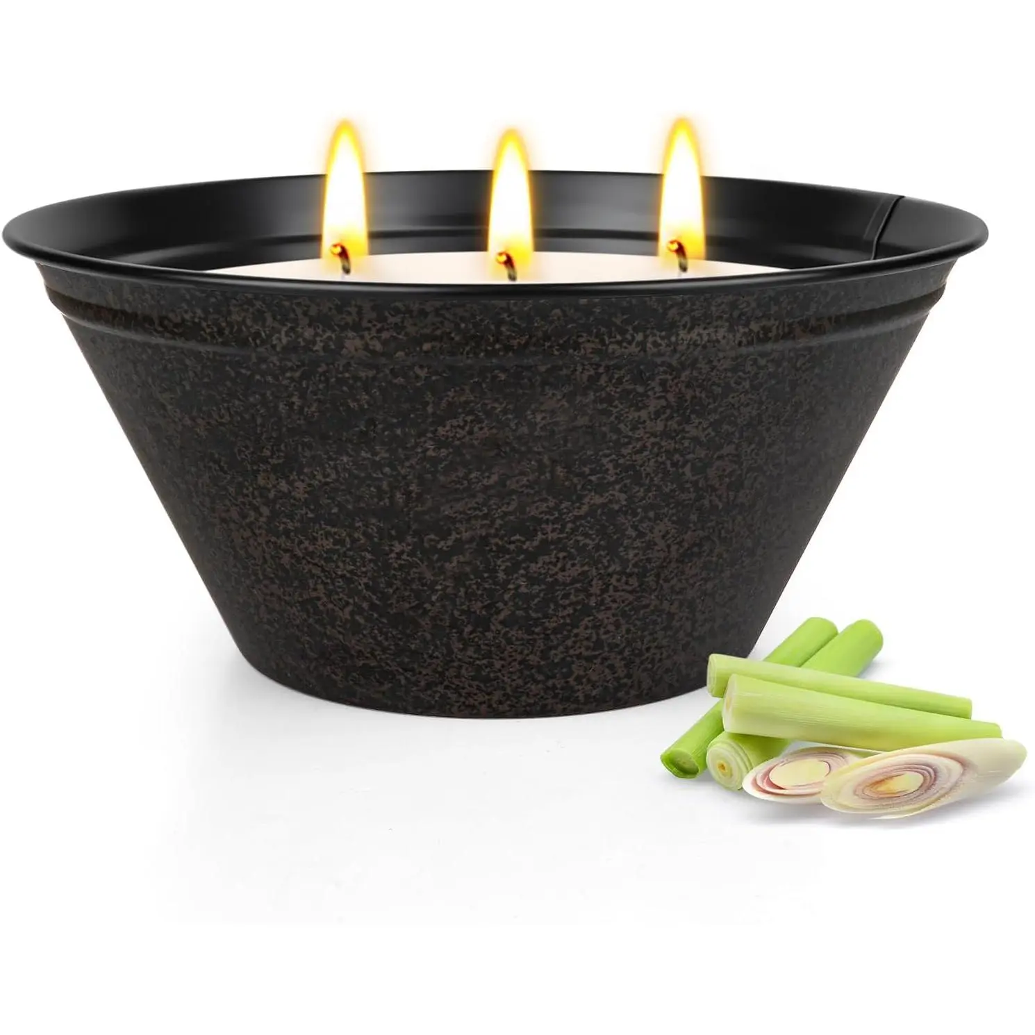 Citronella Candles Outdoor Large 23oz 3-Wick Natural Lemongrass Soy Wax Bucket Candle Up to 100 Hours Outdoor Candles for Patio,Yard,Fishing,Home Decor,Bac